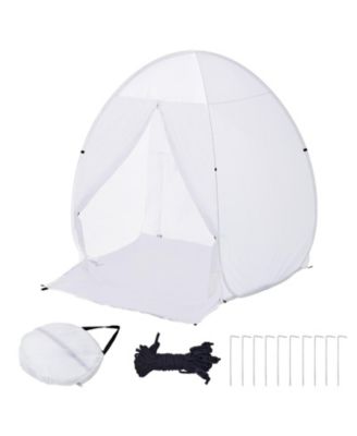 Pop-Up Spray Paint Shelter, 60 x 60 x 70 in Portable Spray Paint Tent with Built-In Floor, Exhaust Window, Storage Bag