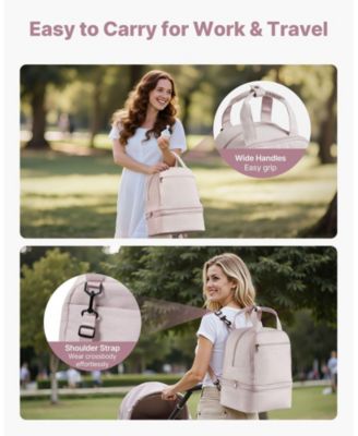 Breast Pump Backpack with Ice Pack, Fits S1/S2, Storage for Pump Accessories & Breastmilk, Portable Carrying Bag, Light Pink