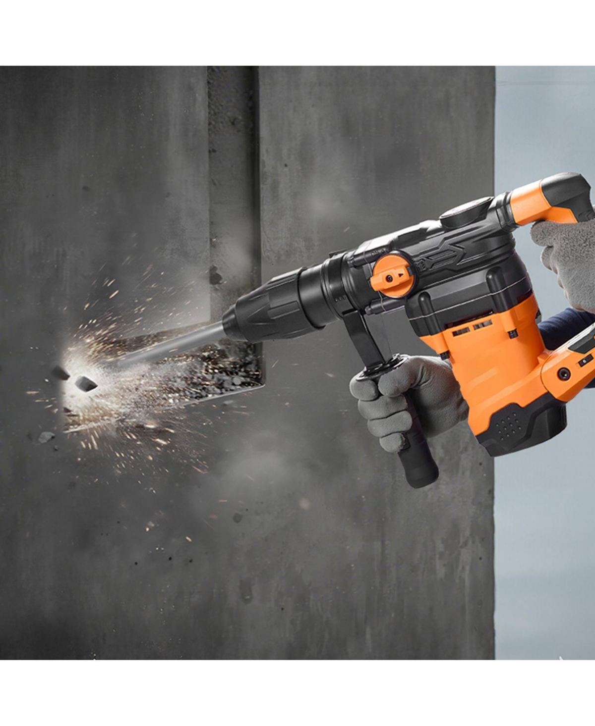Mecale 1-9/16" Sds-Max Rotary Hammer Drill, 13 Amp Corded, Variable Speed, Vibration Control, Safety Clutch, Demolition Hammer