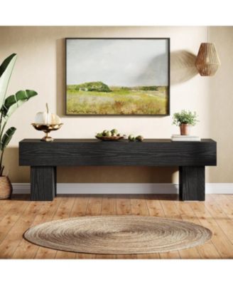 63" TV Stand, Farmhouse Entertainment Center, Low TV Console Table, Long Media Console Television Stands for 55/60/65 Inches TV