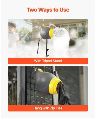 115W Party Foam Machine, Portable Foam Cannon with Tripod Stand, Powerful Foam Maker for Backyard, Pool & Outdoor Events, Grey/Yellow