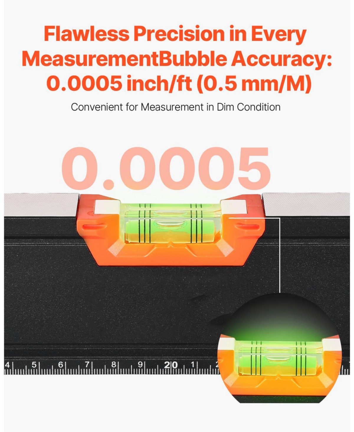 Mecale 6-Piece Box Level Set, 78/48/32/24/16/10", Bubble Vials, 45/90/180° Ruler, Sae/Metric Scale, Aluminum Alloy (10" Magnetic