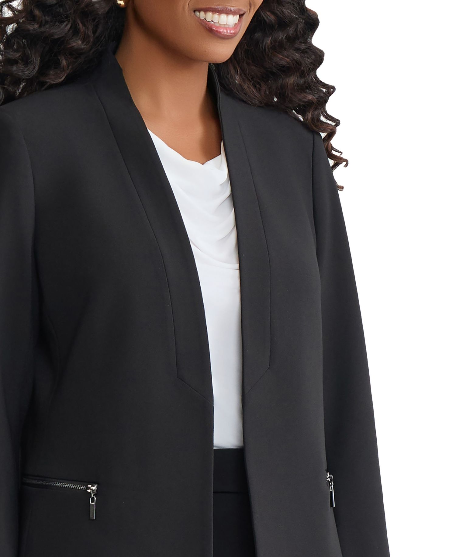 Women's Shawl Collar Open Front Stretch Blazer