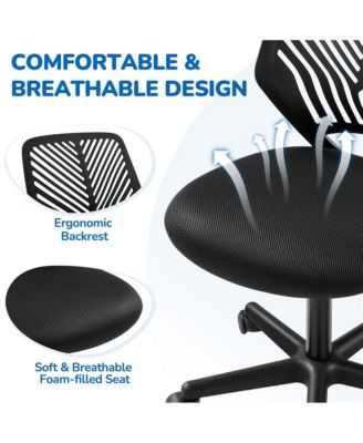 Office Chair Armless Desk Chair Mid Back Swivel Chair