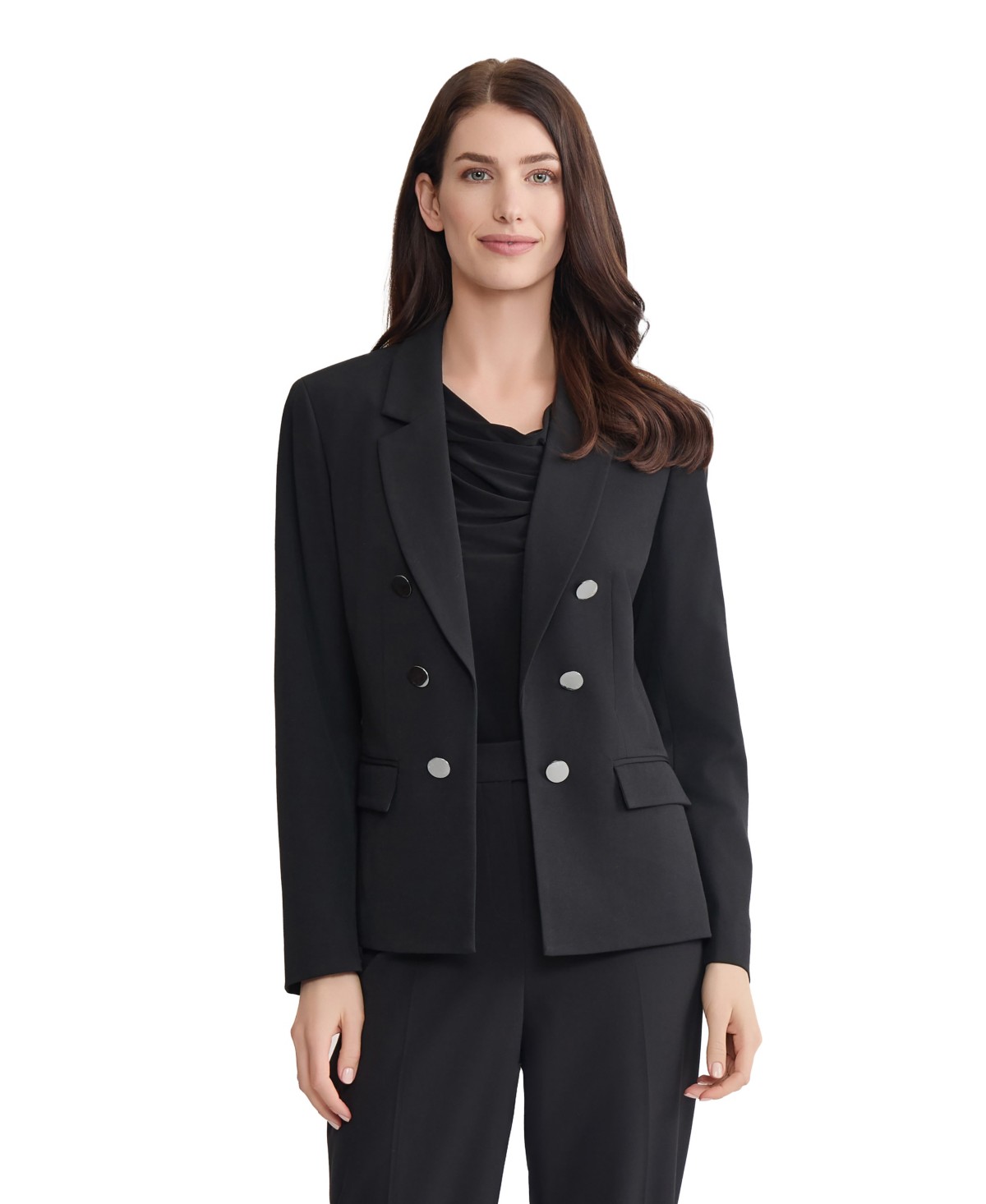 Женские Jones New York Women's Notch Collar Double Breasted Stretch Blazer — фото 1