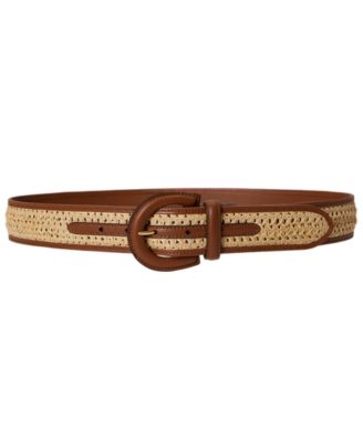 Straw Crescent Buckle Belt