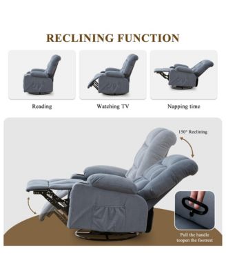 Massage Rocker Recliner Chair with 4-Point 3D Kneading Massage and Heat for Elderly