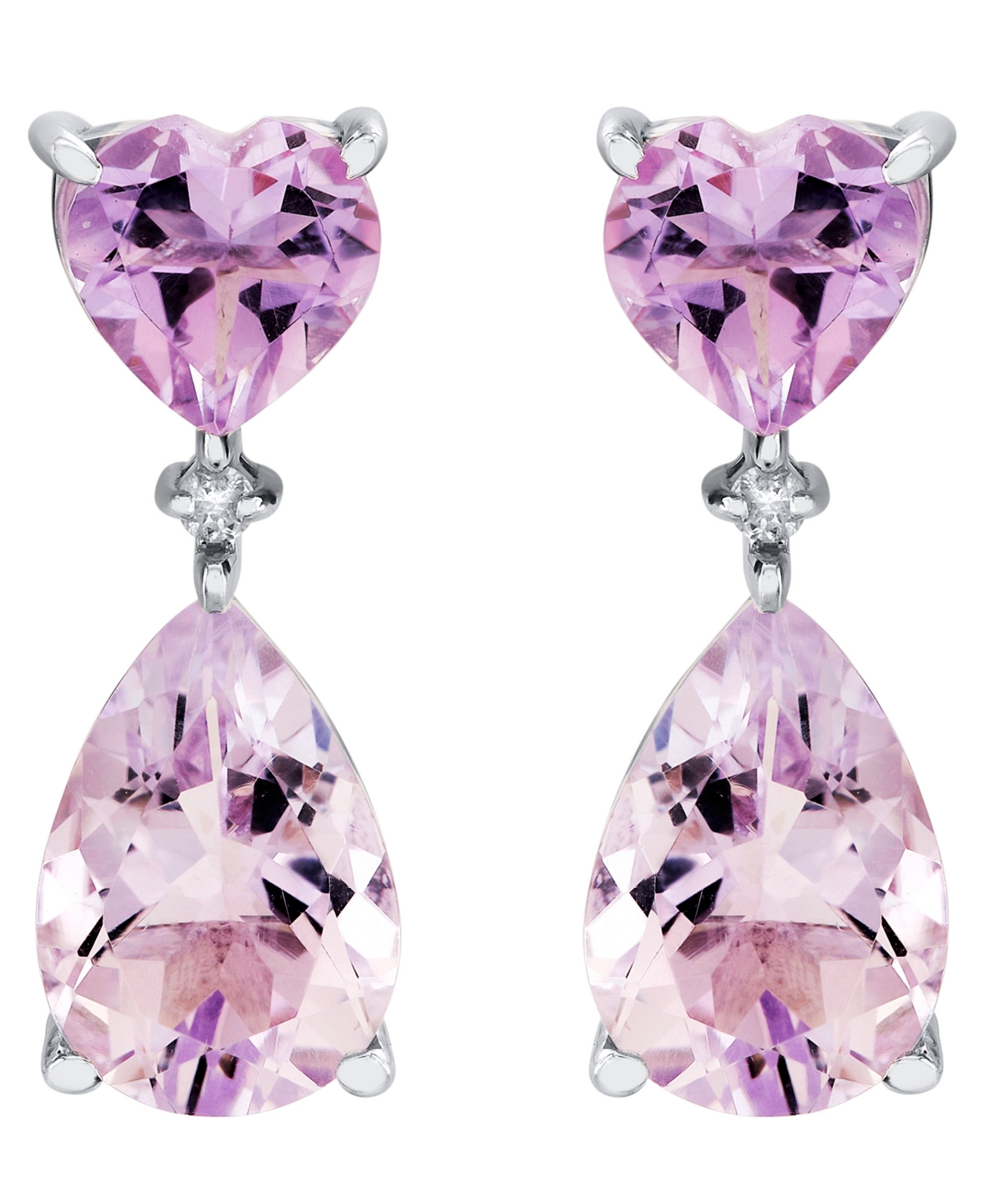 Macy's Amethyst (5-1/5 ct. t.w.) & Diamond Accent Drop Earrings in Sterling Silver