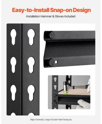 5-Tier Storage Shelves, 2000-Lb Capacity, 16"D x 36"W x 71.4"H, Adjustable Metal Utility Rack, Black