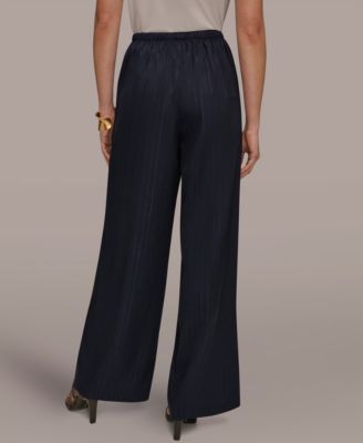Women's Pinstripe Wide Leg Pull-On Pants