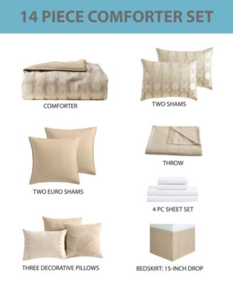 Wade Geometric 14-Pc. Comforter Set, King