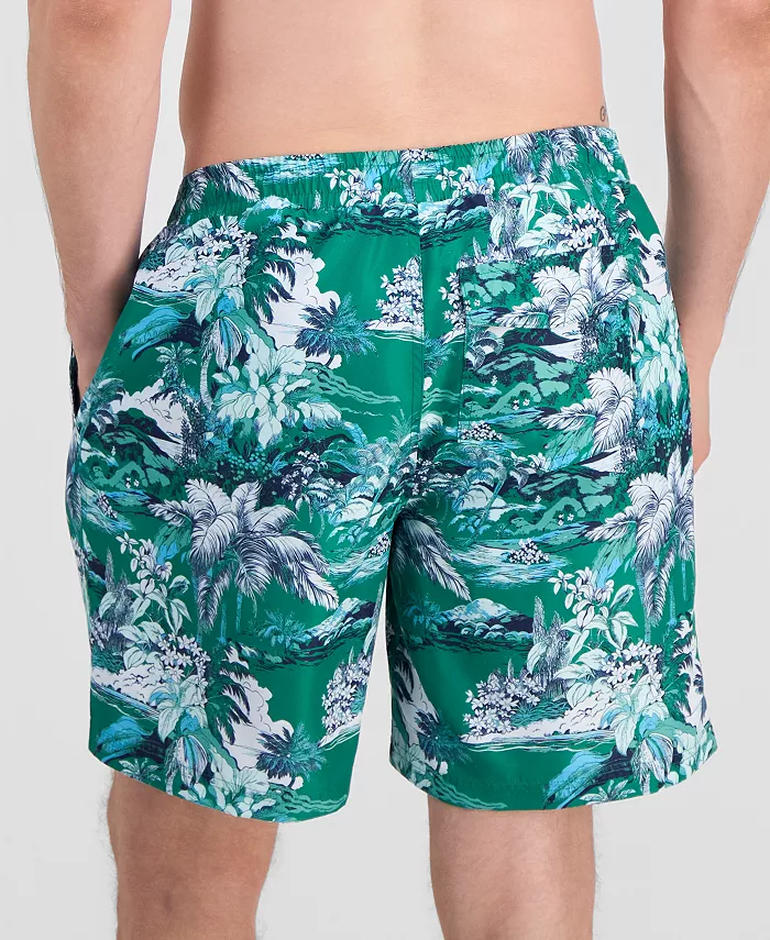 Men's Elloe Tropical Scene Swim Trunks - thumbnail 6