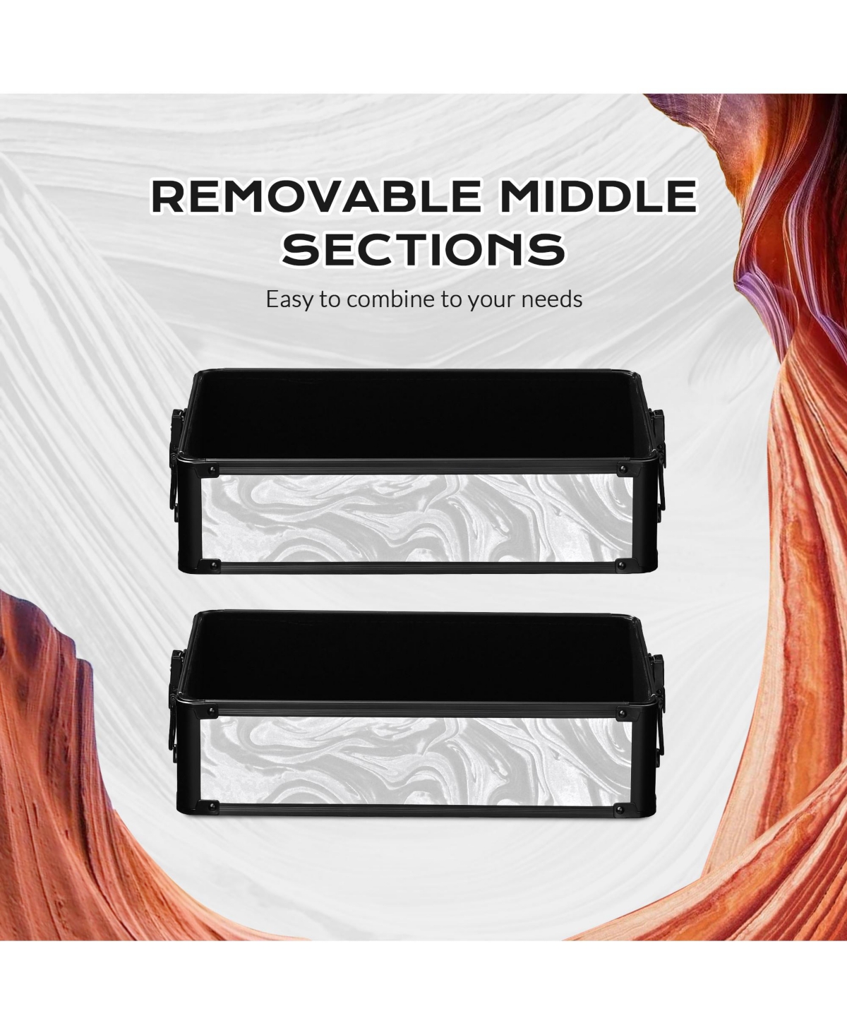 Byootique Makeup Train Case with Portable Cube Case Cosmetic Organizer Graystone