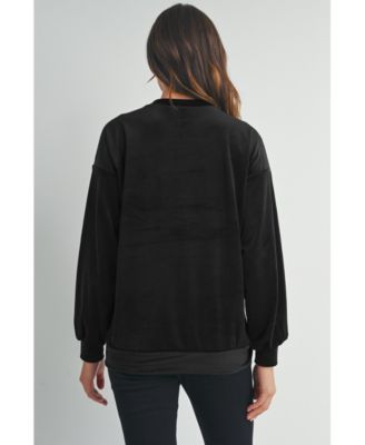 Women's Velvet Mama Crewneck Maternity Sweatshirt
