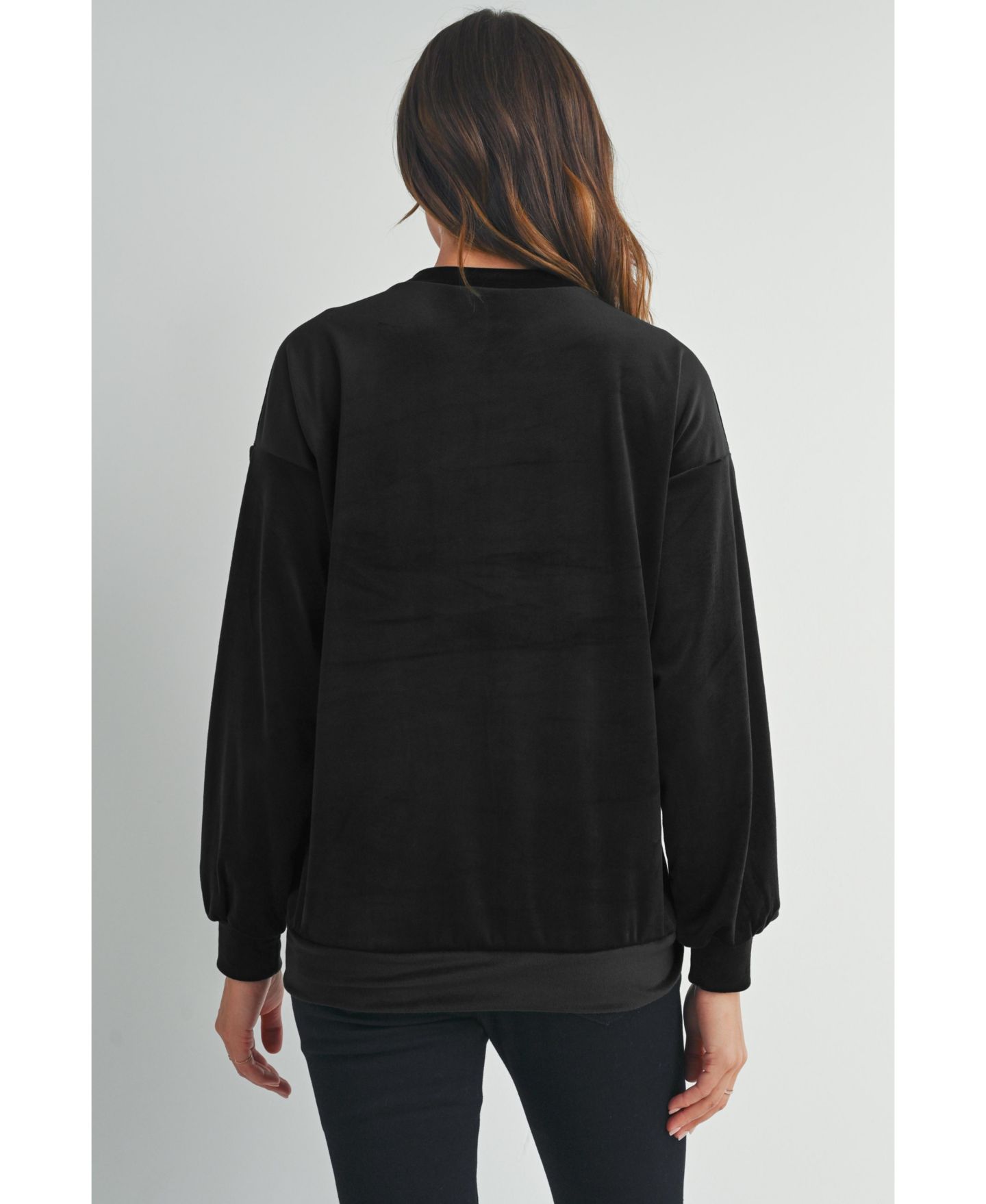 Женские толстовки Hello Miz Velvet Mama Crewneck Maternity, цвет: Чёрный — фото 4