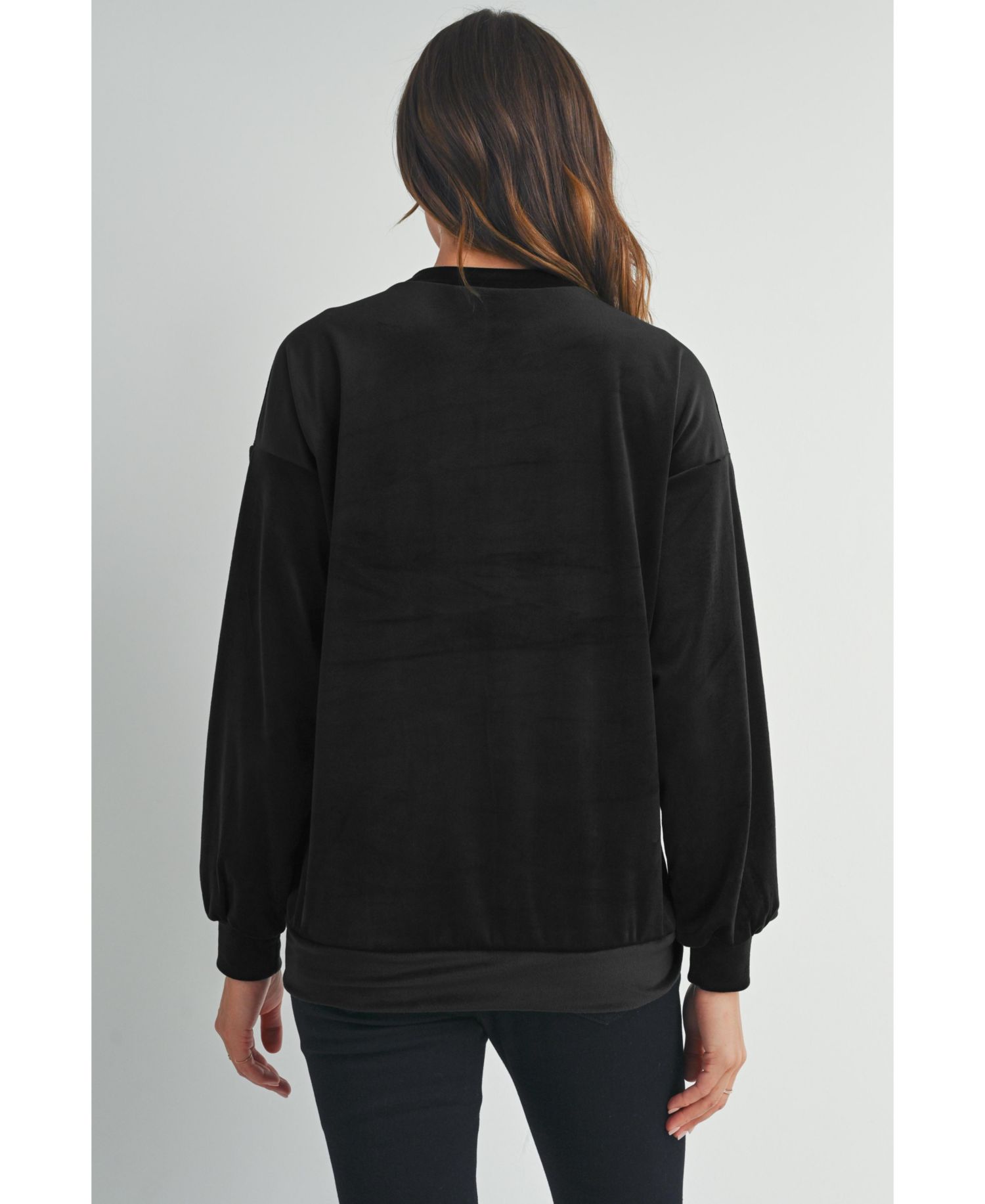 Women's Velvet Mama Crewneck Maternity Sweatshirt