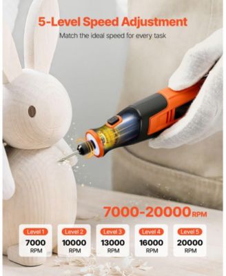 73-Piece Cordless Rotary Tool Kit, DC4V Mini Rotary Tool, 5 Speeds 7000–20000 RPM, Multi-Purpose DIY Tool Set