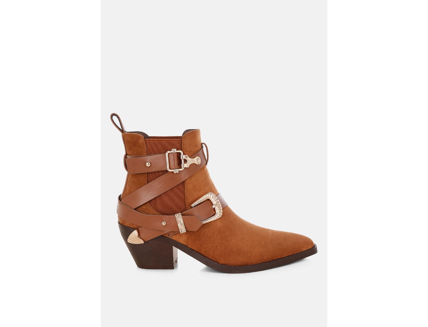 Женские ботинки London Rag Raveta Microfiber Buckle Strap Western, цвет: Бежевый / Хаки — фото 9