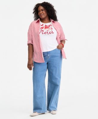 Trendy Plus Size Merci Embroidered Graphic Top