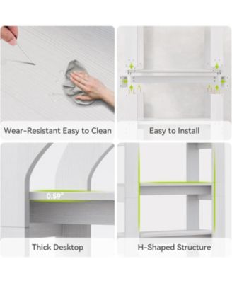 5-Tier Bookshelf, Arch-Shaped Racks, Tall Standing Wooden Bookcase Display Shelf Modern Storage Solution