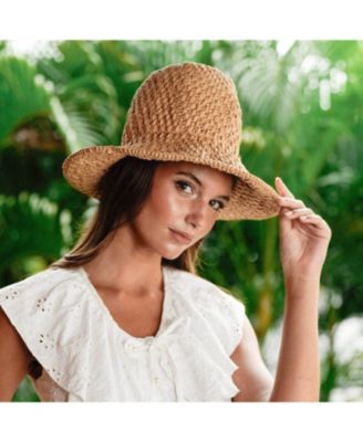 The Nina Raffia Hat In Beige