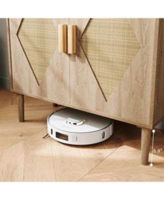 Buffet Cabinet with Storage, Sideboard with 2 Woven Rattan Doors, Adjustable Shelves & Sturdy Wood Feet