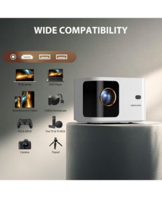 1080P Projector 4K Support, 5G WiFi Bluetooth, Outdoor With Full-Sealed Engine/PPT/Zoom