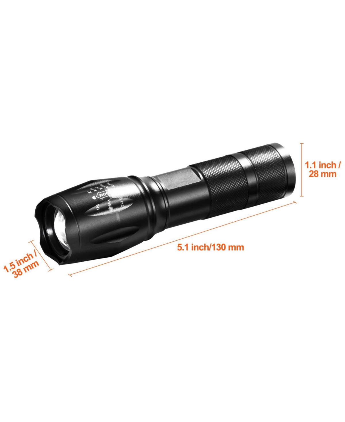 Mecale 2-Pack Led Flashlight, 2000 Lumens, Adjustable Focus Beam, 5 Modes, IP44 Water Resistant, Handheld