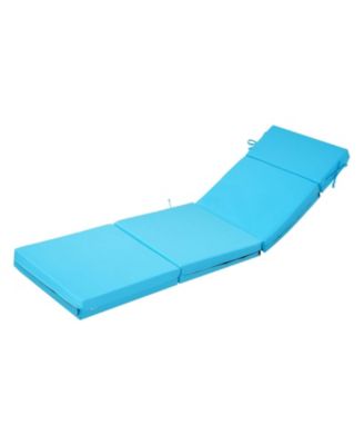 72 x 21 x 4 in Chaise Lounge Cushion Set of 2, Waterproof Fade-Resistant Outdoor Sun Lounger Cushions with Ties, Teal