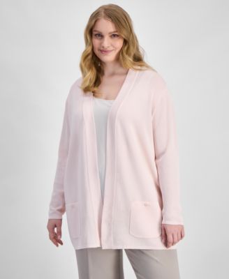 Plus Size Long-Sleeve Open-Front Cardigan