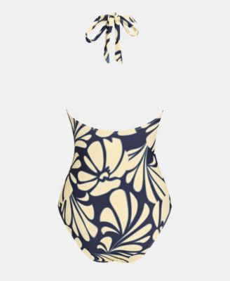 Women's Hibiscus Picking Floral One-Piece Swimsuit