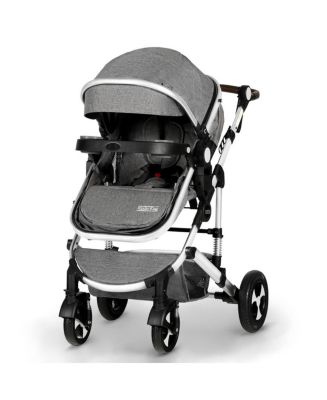Kinder King Meno V 3-in-1 Reversible Baby Stroller with Detachable Tray, Adjustable Canopy and Suspension Wheels