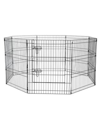 Dog Playpen, 8-Panel 30"H x 24"W Foldable Metal Exercise Pen w/ Door & 600D Oxford Bottom Pad, Indoor/Outdoor Pet Fence