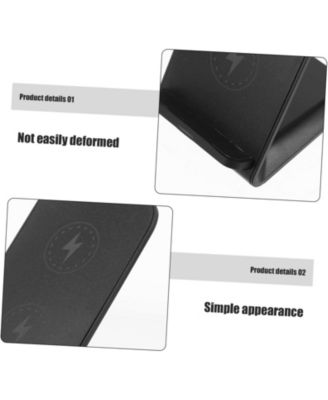 15w fast charging stand dual coil wireless charger, desktop mobile phone vertical wireless charger for desktop vertical and placement, black