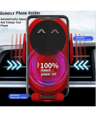 Infrared induction induction car wireless charger, smart car wireless charger mobile phone holder for all mobile phones (Black)