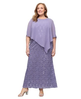 Plus Size Beaded Popover Gown