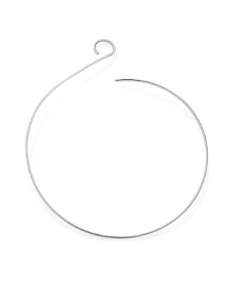 Modern S Swirl Geometric Collar Choker Statement Necklace .925 Silver Sterling