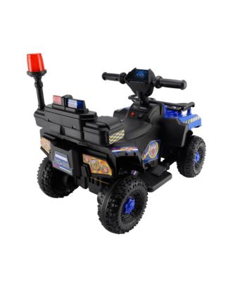 6V Kids Police Ride-On ATV, Electric Toy with 4 Wheels, Light, Sound & Foot Pedal Drive