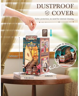 Book Nook Kits DIY 3D Puzzle 10" Subway Urban Street Scene Decorative Bookends Bookshelf