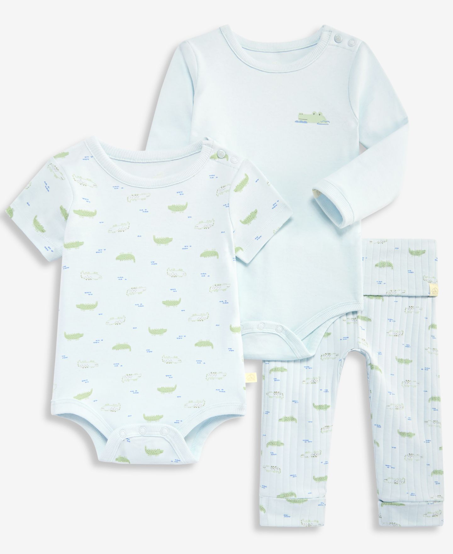 Детский комплект First Impressions Everyday Baby Essentials: боди с аллигаторами и брюки, цвет: Синий — фото 1