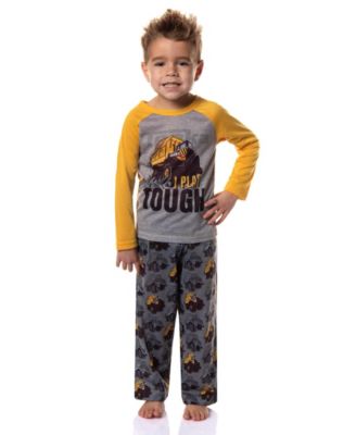 Toddler Boys Dump Truck I Play Tough 2 Piece Long Sleeve Raglan Pajama Set