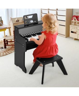 Kids Digital Piano Keyboard with Lighted Teaching Mode and Stool