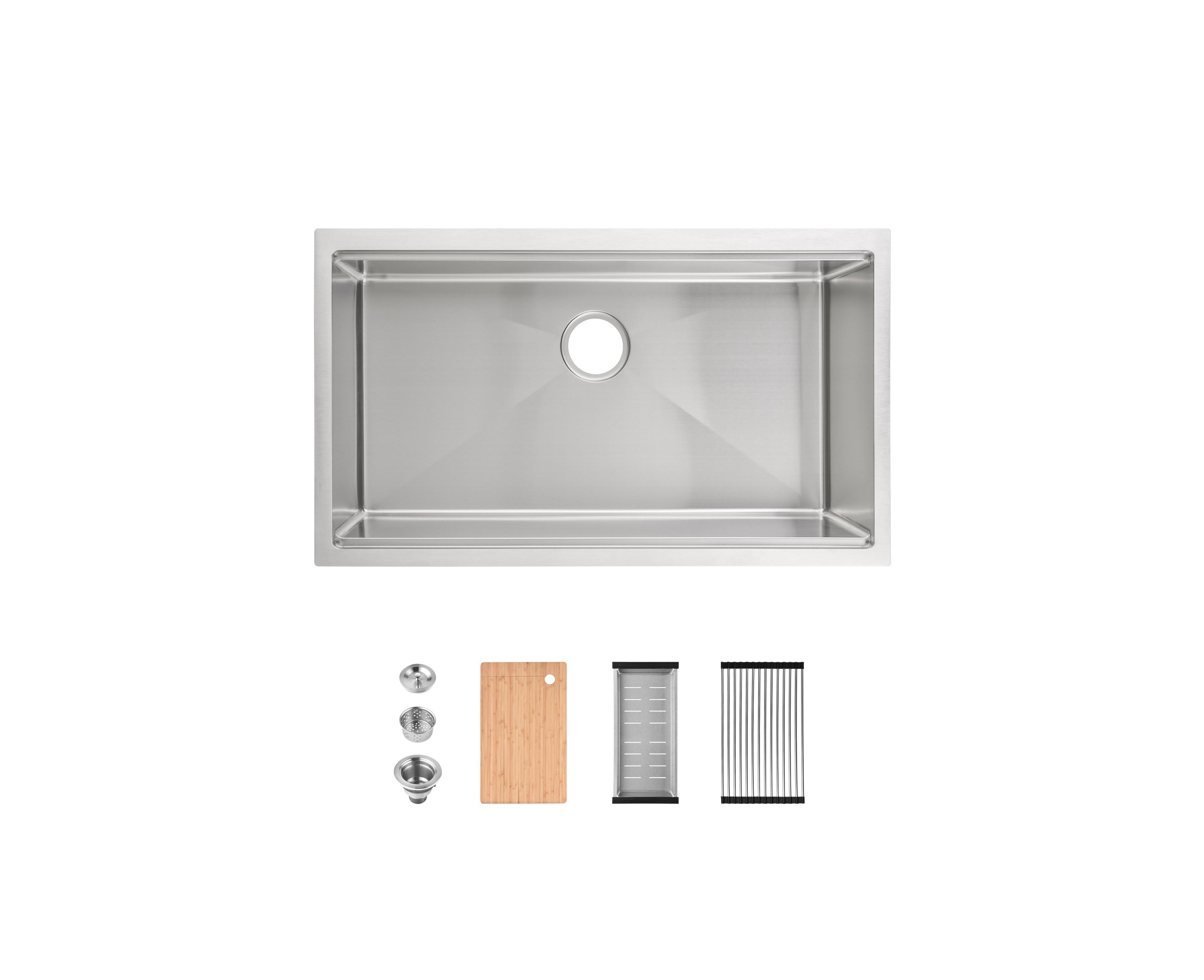 Flynama 33" x 19" Stainless Steel Single Bowl Undermount Kitchen Sink