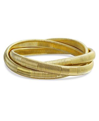 Serpenti Omega Cobra Bangle Interlocking Bracelet Gold Plated Large Wrist 8.5"
