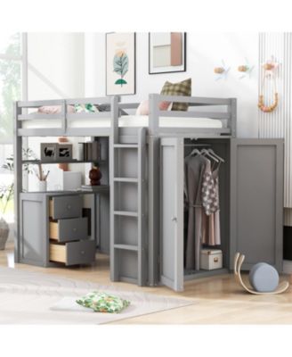 Twin size Loft Bed with Drawers