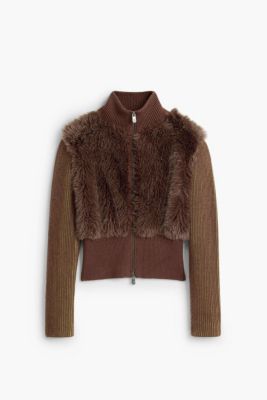 Women's Knit Sweater With Fur