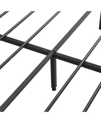 Queen Size Metal Platform Bed Frame with Storage and USB Headboard