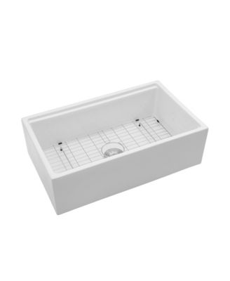 30x20x10inch White Farmhouse Sink Porcelain Ceramic Single Bowl Workstation Kitchen Sink