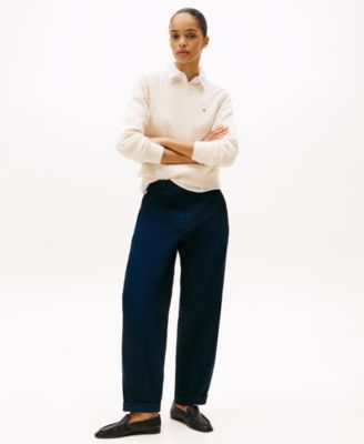 Women's Fine Gauge Cable Crewneck Top