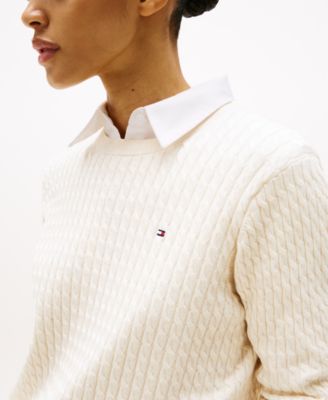 Women's Fine Gauge Cable Crewneck Top